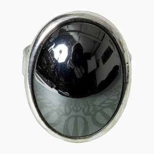 Silver and Hematite Ring from Niels Erik From, 1960s-NL-1738192