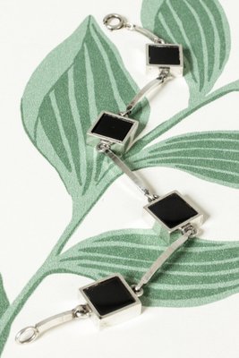 Silver and Onyx Bracelet from Niels Erik, 1960s-NL-1802595