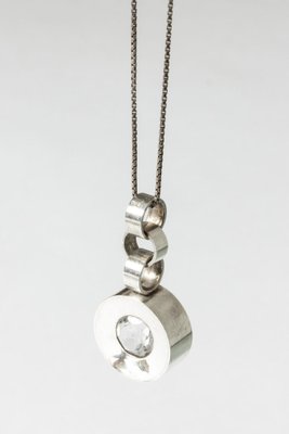 Silver and Rock Crystal Pendant by Elis Kauppi, 1960s-NL-1738197