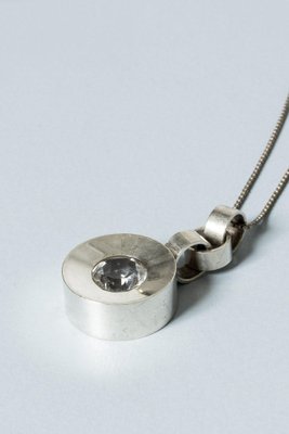 Silver and Rock Crystal Pendant by Elis Kauppi, 1960s-NL-1738197