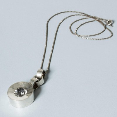 Silver and Rock Crystal Pendant by Elis Kauppi, 1960s-NL-1738197