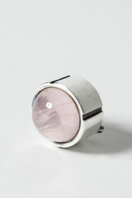 Silver and Rose Quartz Brooch by Heikki Kaksonen-NL-1043046