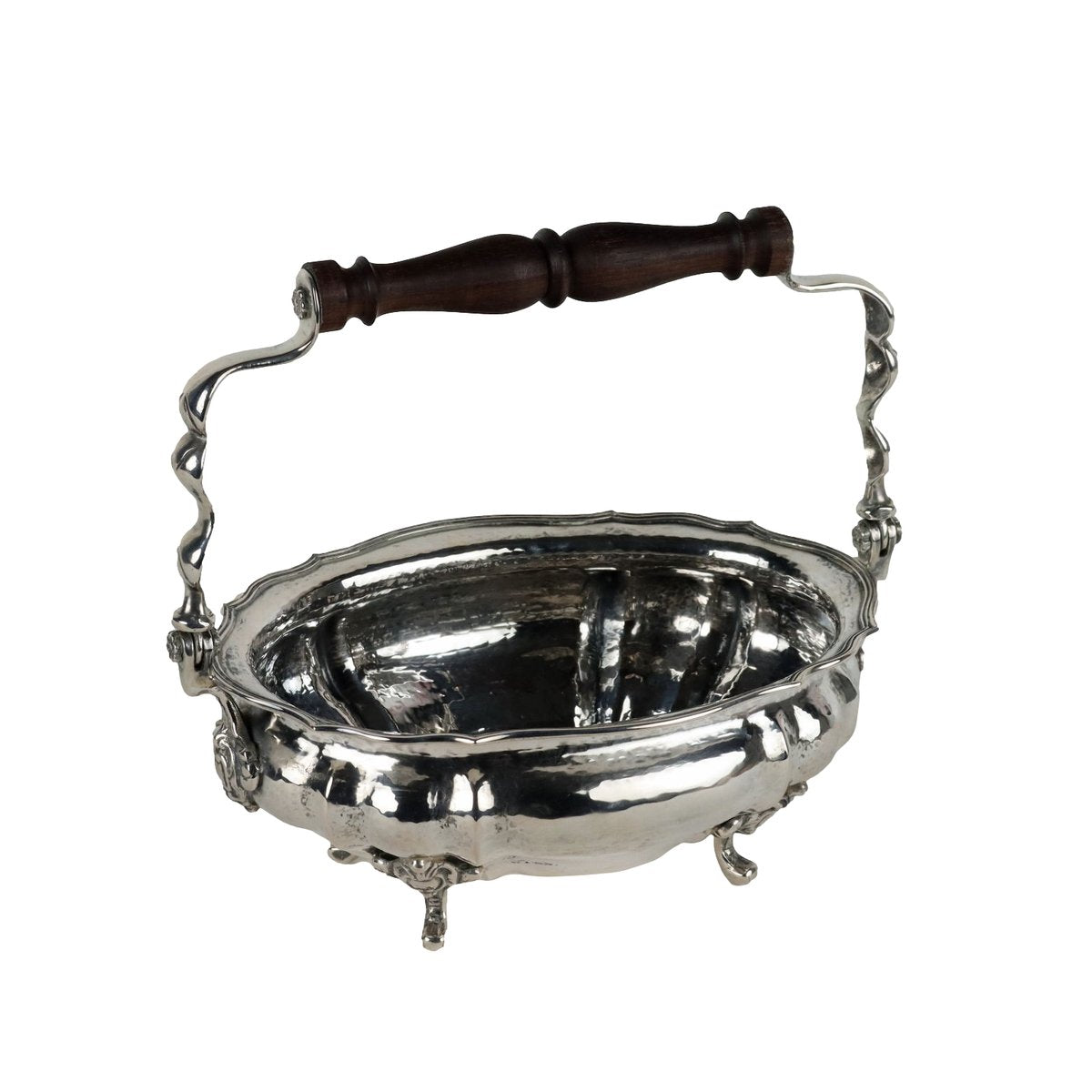 Silver Basket with Wooden Handle, Vicenza