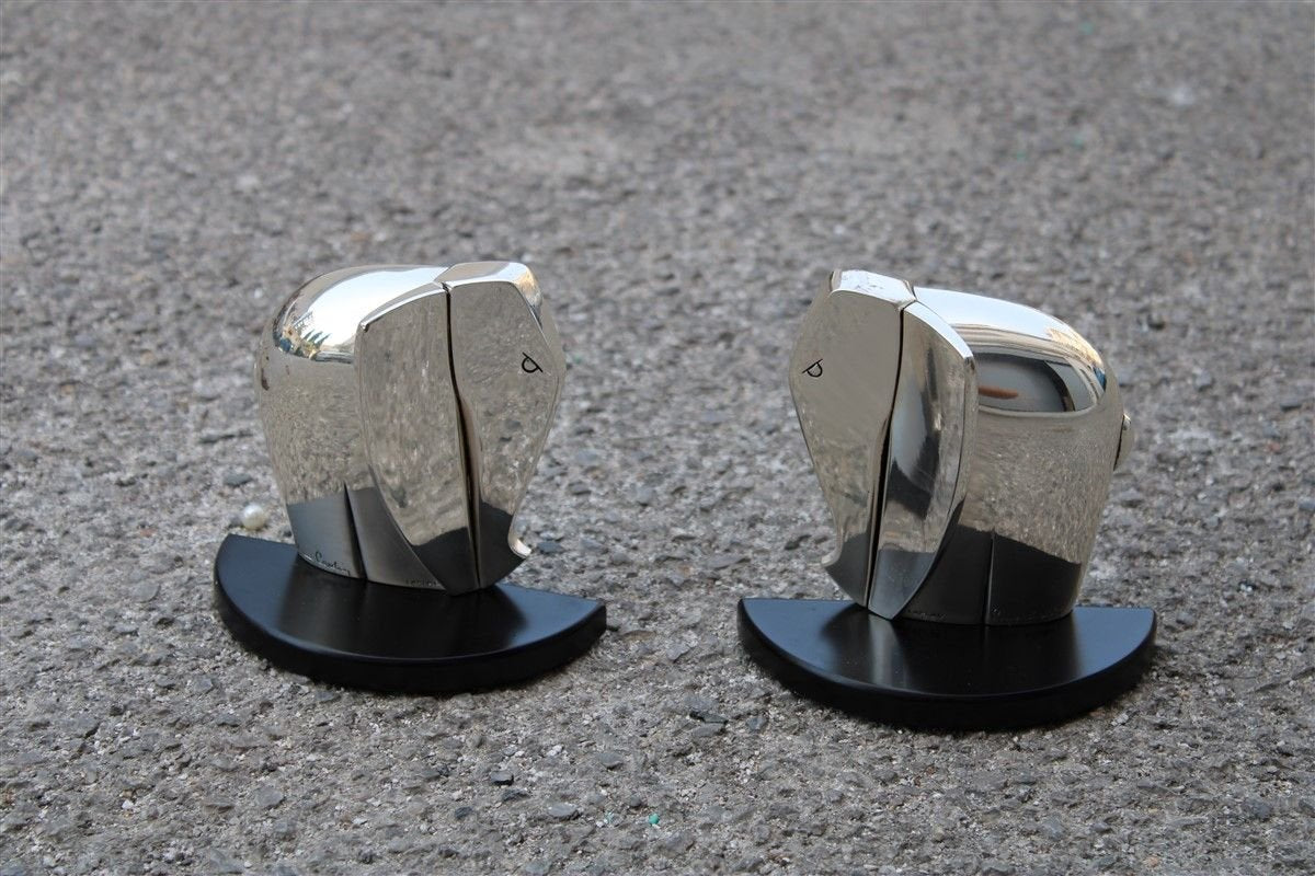 Silver Bookends by Pierre Cardin for Lamag, 1980s, Set of 2