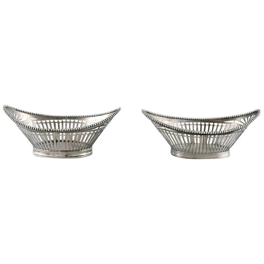 Silver Bowls with Reticulated Decoration, Set of 2