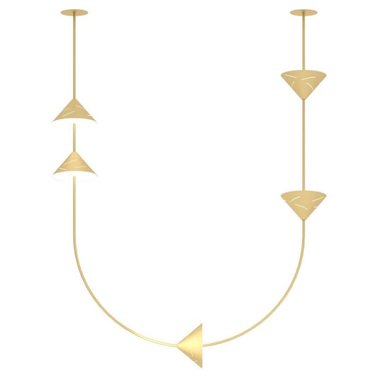 Silver Brass U Pendant Light by Atelier Areti