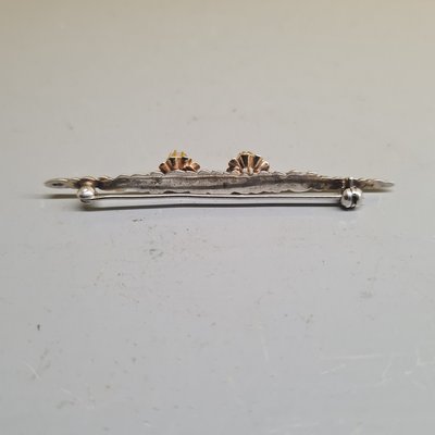 Silver Brochette with Gold Rosettes and Diamonds, 1900s-VHW-2041823