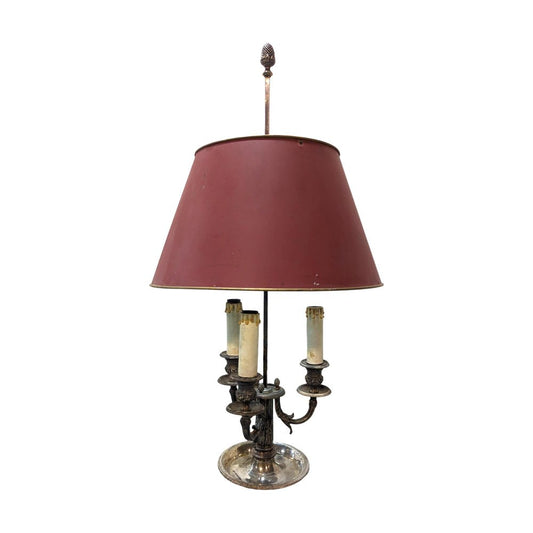 Silver Bronze Bouillote Table Lamp