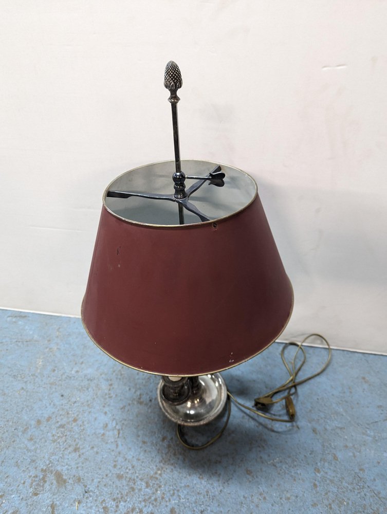 Silver Bronze Bouillote Table Lamp