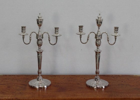 Silver Bronze Candelabra, 1960s, Set of 2-RVK-1003488