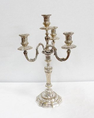 Silver Bronze Candelabra, Late 19th Century, Set of 2-RVK-995202