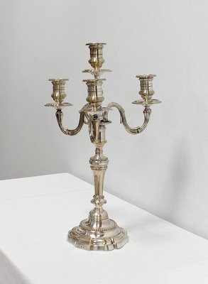 Silver Bronze Candelabra, Late 19th Century, Set of 2-RVK-995202