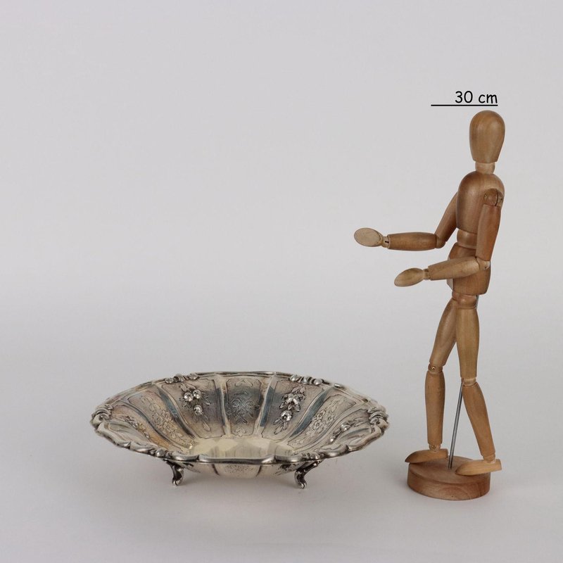 Silver Cake Stand with Flowers