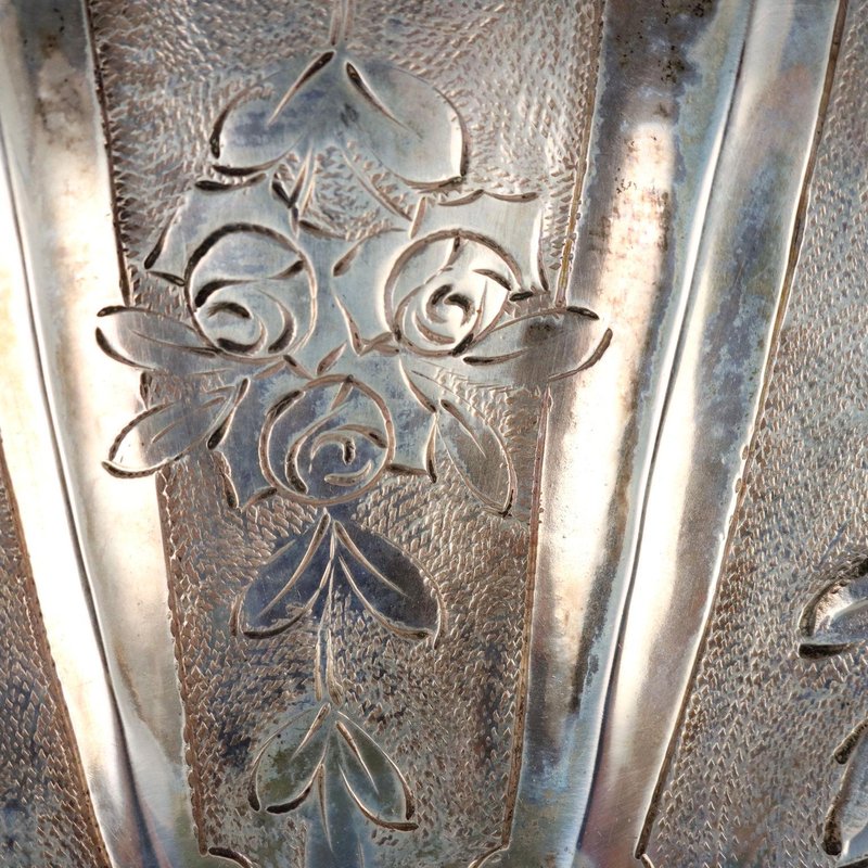 Silver Cake Stand with Flowers