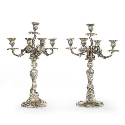 Silver Candleholders, 1870s, Set of 2-NQ-625175