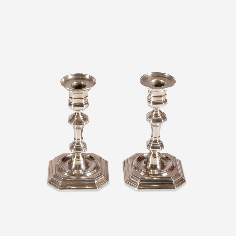 Silver Candleholders, 1890s, Set of 2