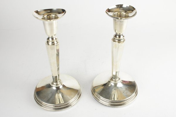 Silver Candleholders from Mema, Set of 2-HYQ-1226194