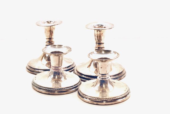 Silver Candleholders from TESI Sweden, Set of 4-HYQ-1226321