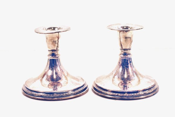 Silver Candleholders from TESI Sweden, Set of 4-HYQ-1226321