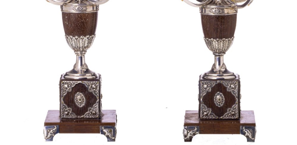 Silver Candlesticks, 19th Century, Set of 2