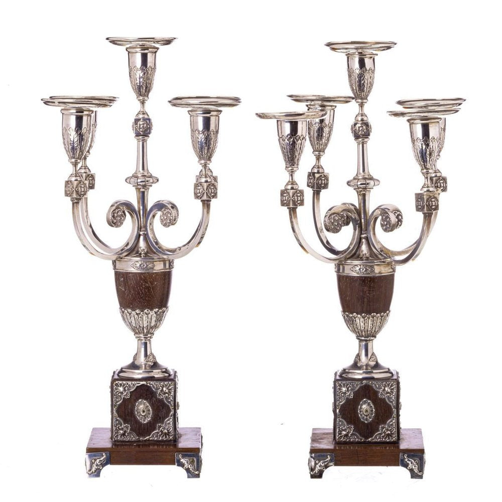 Silver Candlesticks, 19th Century, Set of 2