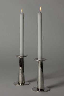 Silver Candlesticks by Jarl Ölveborn, Set of 2-NL-1223954