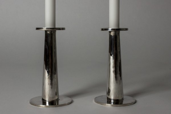 Silver Candlesticks by Jarl Ölveborn, Set of 2-NL-1223954