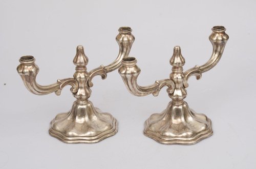 Silver Candlesticks, Set of 2