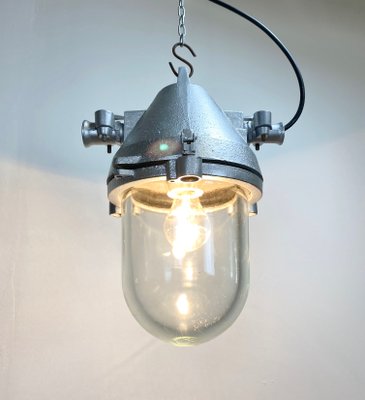 Silver Cast Aluminum Explosion Proof Ceiling Lamp from Elektrosvit, 1960s-CGF-669376