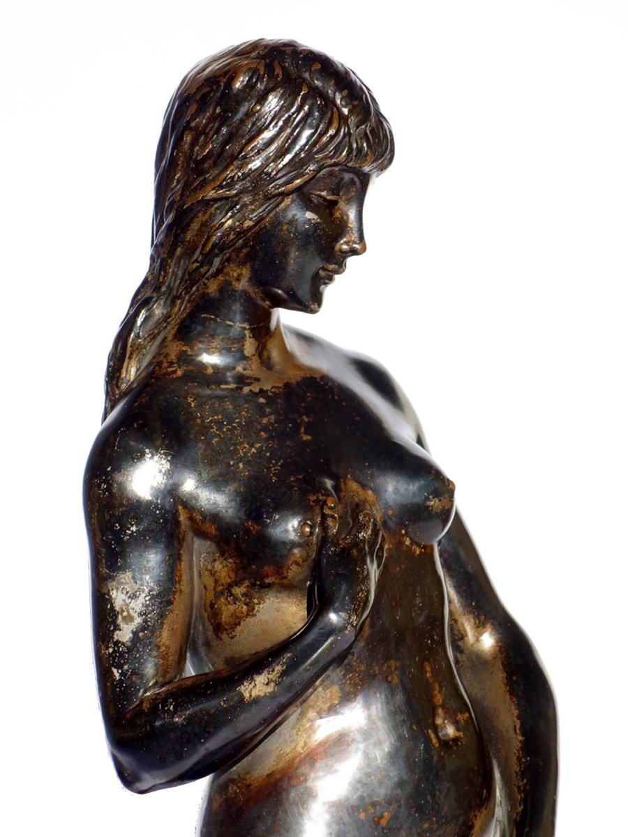 Silver Ceramic Figure by Arturo Pannunzio, 1930s