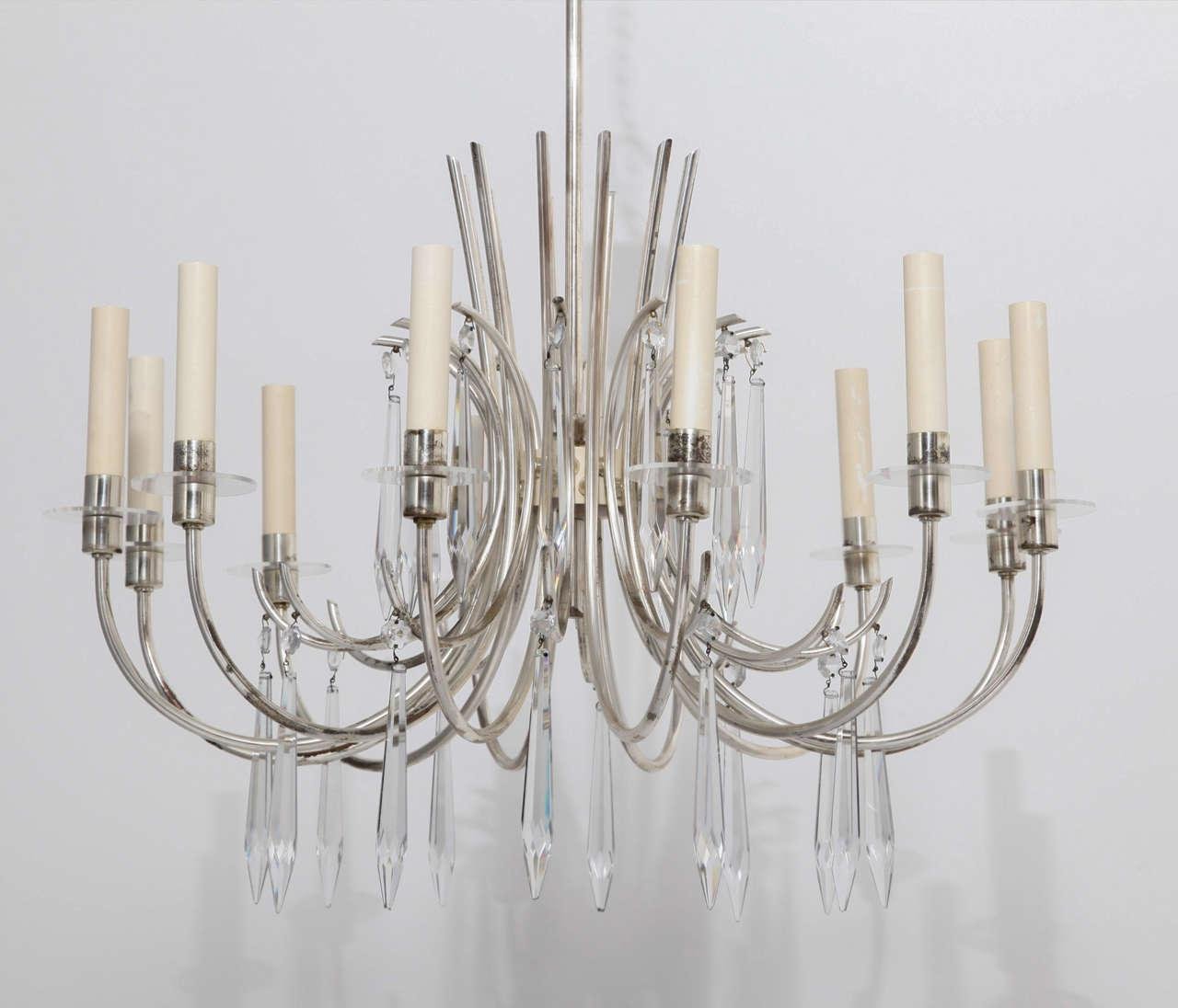 Silver Chandelier from Sciolari, 1960s