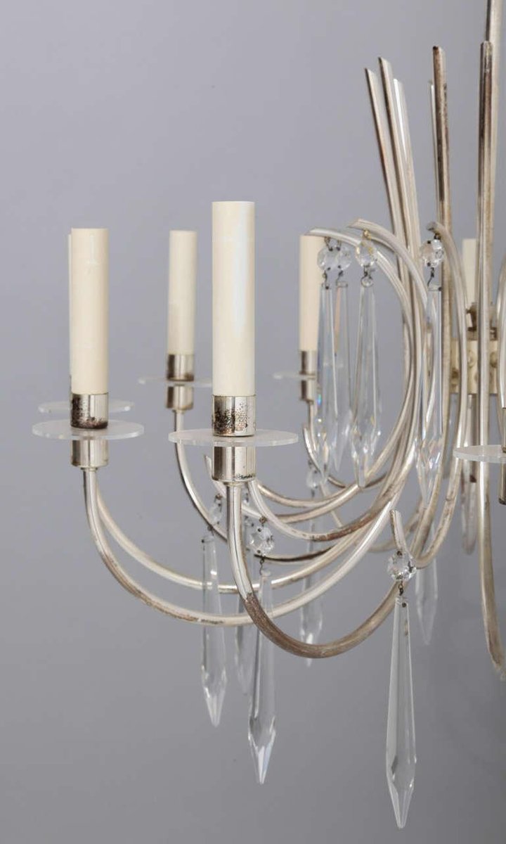 Silver Chandelier from Sciolari, 1960s