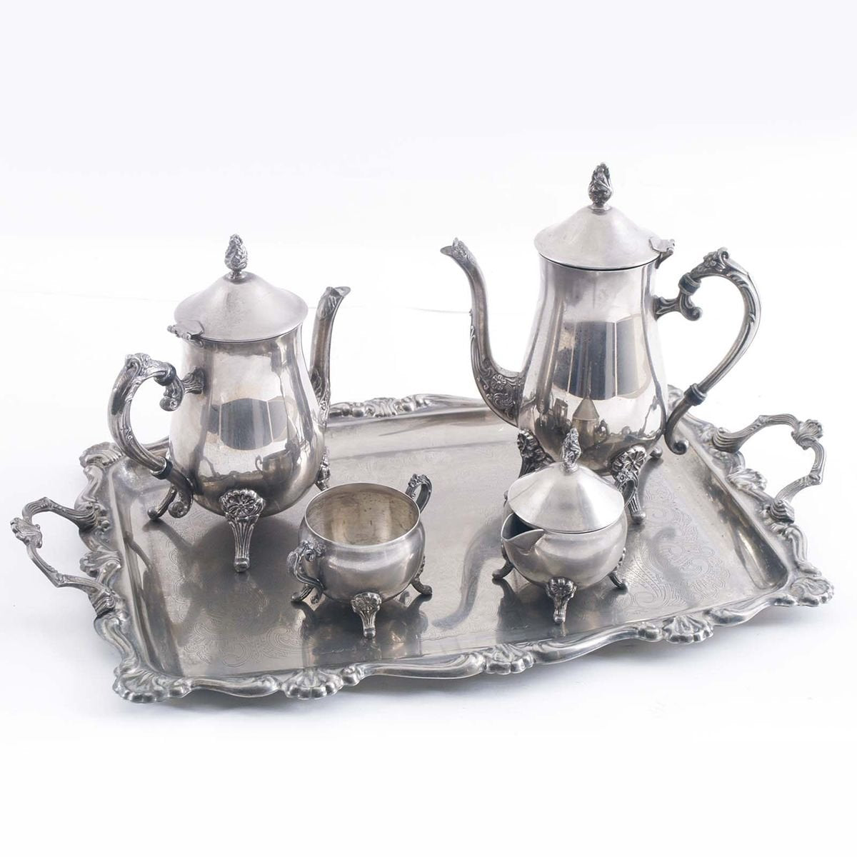 Silver Coffee Service Set, Set of 5