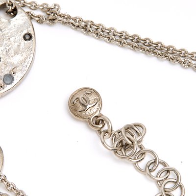 Silver Coins CC String Necklace from Chanel-NPN-2019726