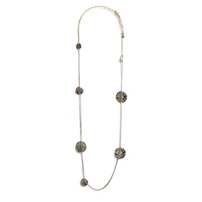 Silver Coins CC String Necklace from Chanel-NPN-2019726