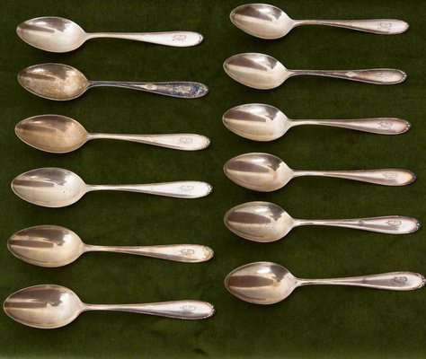 Silver Dinner Spoons by Bruckmann & Sons, Set of 12-BXB-1427549