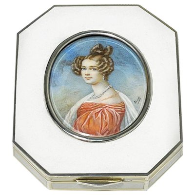 Silver Enameled Box with Miniature Painting by Rudolf Steiner, 1899-UCH-1224398