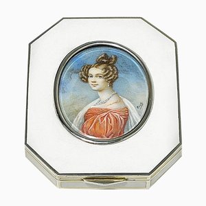 Silver Enameled Box with Miniature Painting by Rudolf Steiner, 1899-UCH-1224398