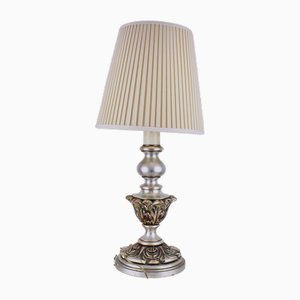 Silver Enameled Wooden Table Lamp-EOS-1688057