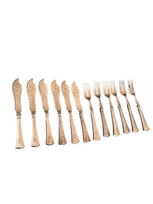 Silver Fish Cutlery for 6 People from Seligmann, 1890s, Set of 12-SEI-1398357