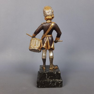 Silver Gilded Brass Drummer 1510 Statue, France, 1980s-PWG-2024719