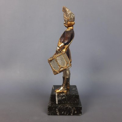 Silver Gilded Brass Drummer 1510 Statue, France, 1980s-PWG-2024719