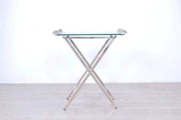 Silver & Glass Serving Table, 1960s-XSG-1076042