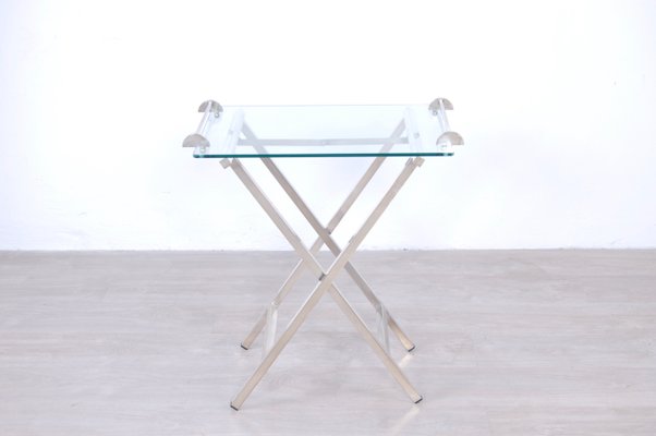 Silver & Glass Serving Table, 1960s-XSG-1076042