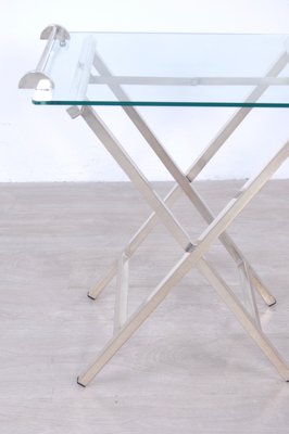 Silver & Glass Serving Table, 1960s-XSG-1076042