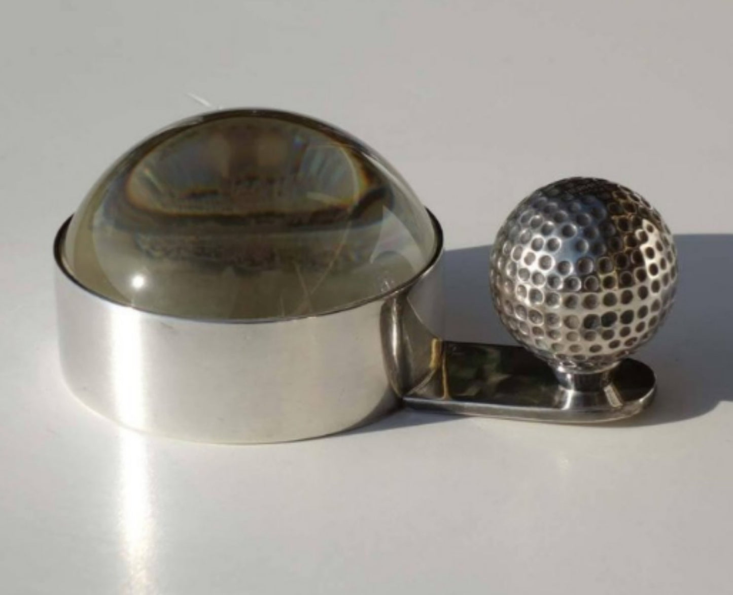 Silver Golf Ball Magnifying Glass from Hermes, 1980s