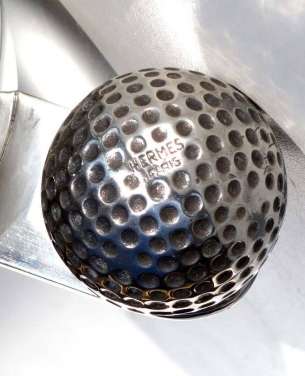 Silver Golf Ball Magnifying Glass from Hermes, 1980s