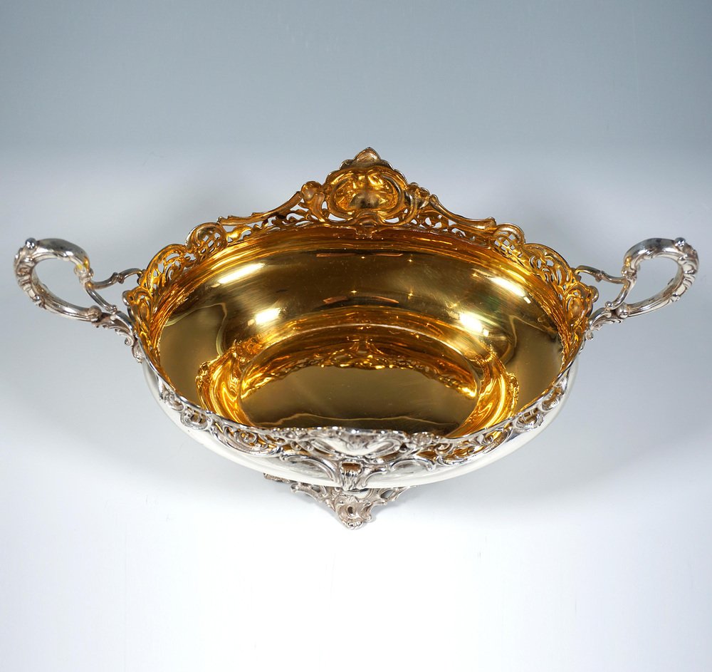 Silver Jardiniere with Artfully Cut Glass Insert from Wilkens & Sons., Germany, 1894