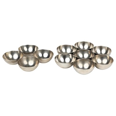 Silver Metal Bowls by Lino Sabattini, Italy, 1970s, Set of 2-LYQ-1188672