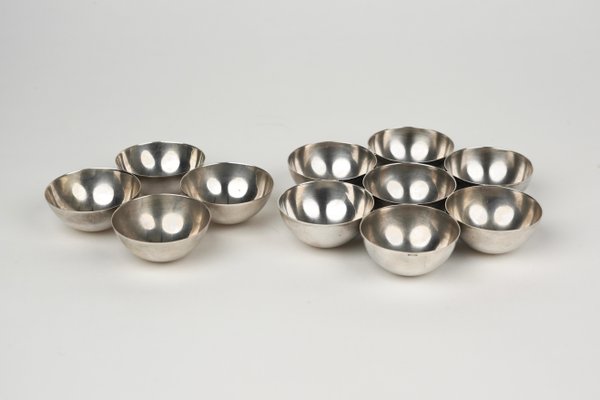 Silver Metal Bowls by Lino Sabattini, Italy, 1970s, Set of 2-LYQ-1188672